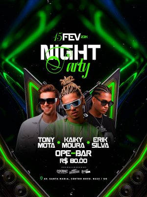 Night Party 15 FEV 23H OPE-BAR R$ 80,00 PSD Editável