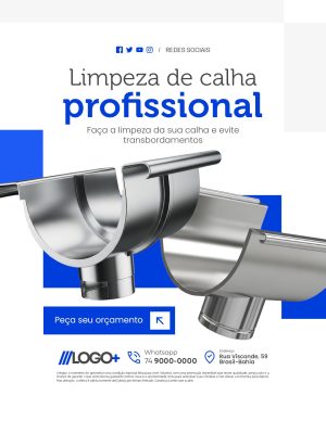 Limpeza de Calha Profissional Promoção Imperdível PSD Editável