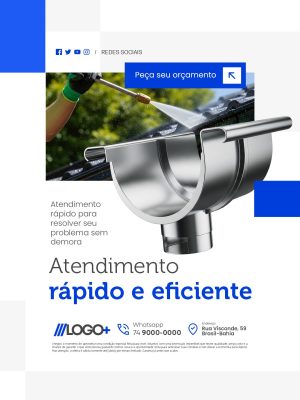 Empresa Limpeza Calhas Atendimento Rápido e Eficiente Brasil-Bahia PSD Editável