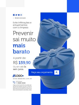 Tanques de Água Prevenir é Mais Barato R$ 159,90 PSD Editável