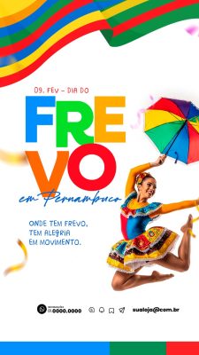 Frevo 09 FEV Dia do Frevo em Pernambuco Celebre a Alegria PSD Editável
