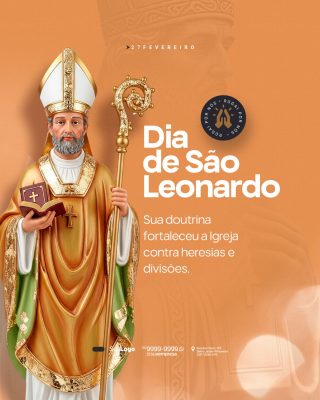 Dia de São Leonardo 27 de Fevereiro Post Religioso PSD Editável