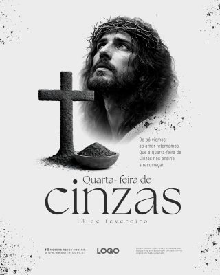 Quarta-feira de Cinzas 18 de Fevereiro Dia de Recomeço PSD Editável