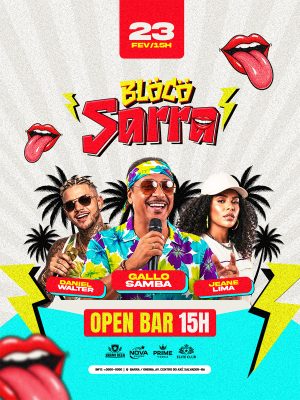 Flyer Bloco Sarra Social Media Feed PSD Editável