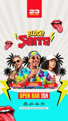 Flyer Bloco Sarra Social Media Story PSD Editável