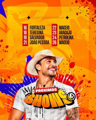 Próximos Shows Artista no Chapéu Evento Festivo PSD Editável