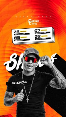 Carnaval 2026 Gabriel Lima Agenda Salvador/BA Fevereiro PSD Editável