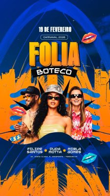 Carnaval 2026 Folia Boteco 19 de Fevereiro PSD Editável