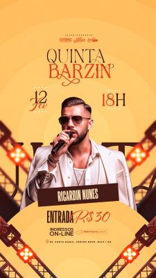 Quinta Barzin com Ricardin Nunes 12 Fev Evento Musical PSD Editável