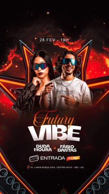 Futury Vibe Duda Moura Fábio Dantas Entrada R$30 Flyer Festa PSD Editável