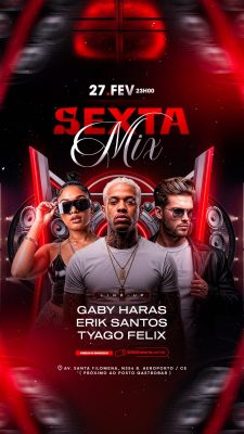 Sexta Mix 27.FEV 23H00 Balada de Música PSD Editável