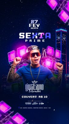 Festa Sexta Prime 27 Fev Gustavo Fernandes Couvert R$ 10 PSD Editável