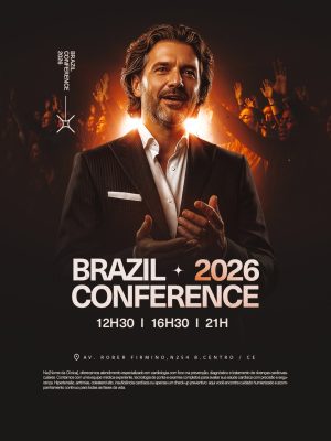 Conferência Brazil 2026 Flyer com Horários e Local PSD Editável