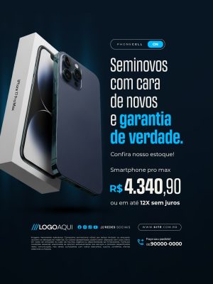 Smartphone Seminovos iPhone 17 Pro Max Garante o Melhor Preço PSD Editável