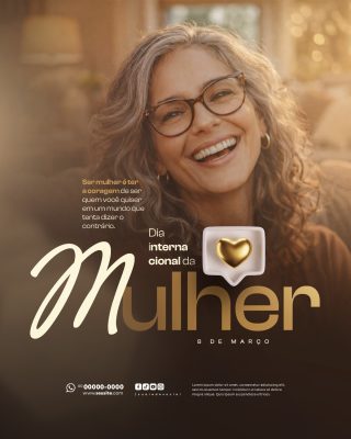 Mulher 8 de Março Dia Internacional da Mulher Post PSD Editável