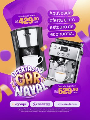 Carnaval Ofertas de Carnaval Estouro de Economia PSD Editável
