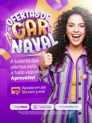 Carnaval Ofertas Incríveis A Bateria das Ofertas Está a Todo Vapor Aproveite PSD Editável