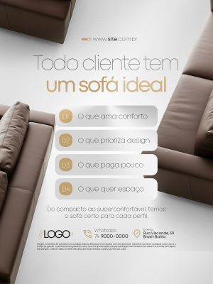 Sofá Ideal Campanha Promocional para Todos Perfis PSD Editável