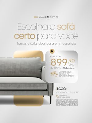 Sofá Certo para Você Promoção com Desconto e Parcelamento PSD Editável