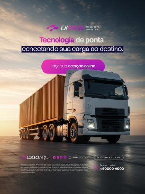 EXPRESS Transporte e Logística Tecnologia de Ponta PSD Editável