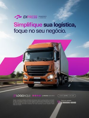 Logística Express Banner Simplifique seu Negócio PSD Editável