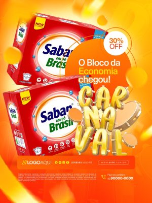 Carnaval O Bloco da Economia Chegou 30 OFF Saban PSD Editável