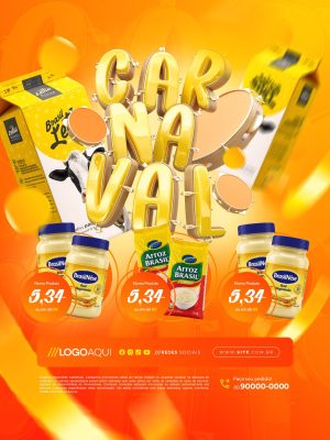 Carnaval Ofertas Incríveis Preço 5,34 em 6X BrasilNese PSD Editável