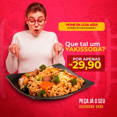 Yakissoba Delicioso Que Tal Um Yakissoba Por Apenas R$29,90 PSD Editável