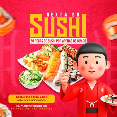 Sexta do Sushi 50 Peças por Apenas R$169,90 PSD Editável