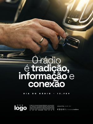Dia do Rádio 13 FEV Tradição Informação Conexão Template PSD Editável