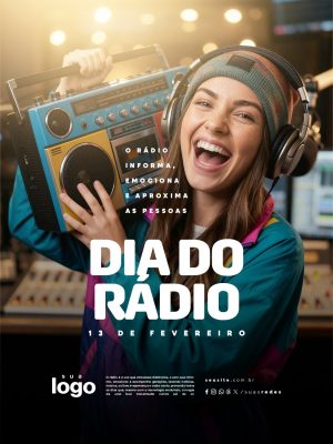 Dia do Rádio 13 de Fevereiro O Rádio Inspira Pessoas PSD Editável