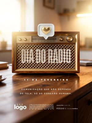 Dia do Rádio 11 de Fevereiro Comunicação Humana PSD Editável