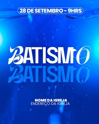 Batismo 28 de Setembro Convite Aquático Igreja PSD Editável
