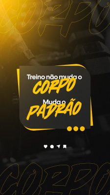 Fitness Treino não muda o Corpo muda o Padrão PSD Editável