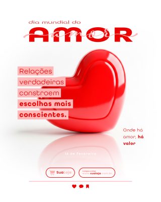 Dia Mundial do Amor Design Celebrativo 14 de Fevereiro PSD Editável