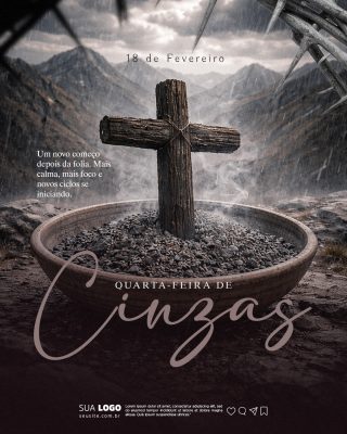 Quarta-feira de Cinzas 18 de Fevereiro Novo Começo PSD Editável