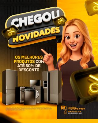 Novidades Chegou Melhores Produtos com Ate 50% de Desconto PSD Editável