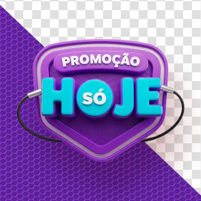 Promoção Só Hoje 3D Roxo Azul Com Cabo PSD Editável