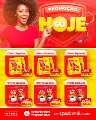 Promoção Só Hoje Oferta Especial de Produtos PSD Editável