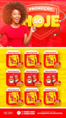 Promoção Só Hoje Descontos Imperdíveis Ofertas Especiais PSD Editável