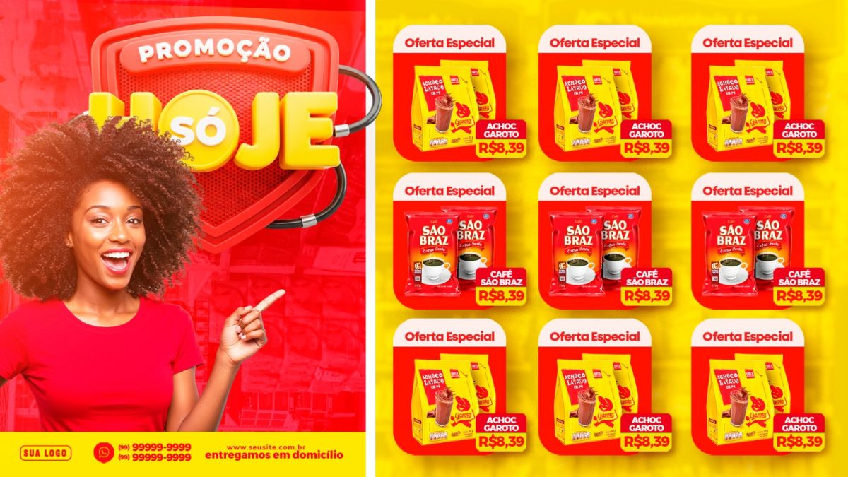 Promoção Hoje Super Ofertas Produtos Digitais PSD Editável