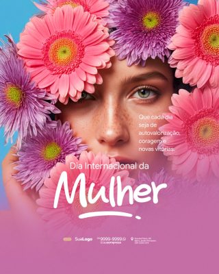 Feliz Dia da Mulher 08 de Março Homenagem Social Media PSD Editável