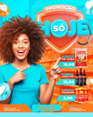 Promoção Só Hoje Oferta Supermercado Desconto Especial PSD Editável