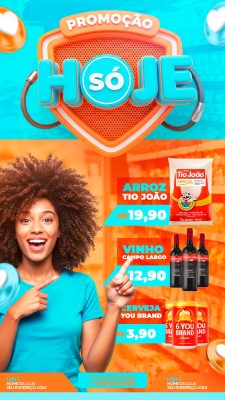 Promoção Só Hoje Ofertas Supermercado Banner Digital PSD Editável