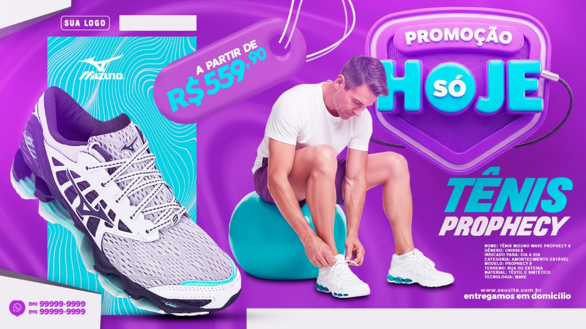 Tênis Prophecy Promoção Hoje a partir de R$559,90 PSD Editável