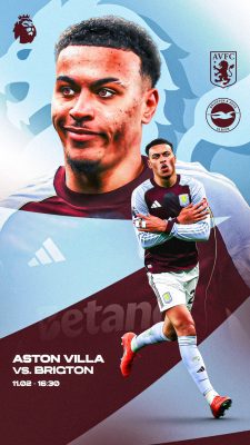 Futebol Aston Villa vs Brighton Poster Destaque PSD Editável