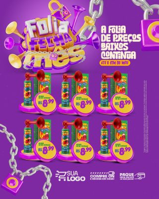 Folia Fecha Mês Encarte Supermercado PSD Editável