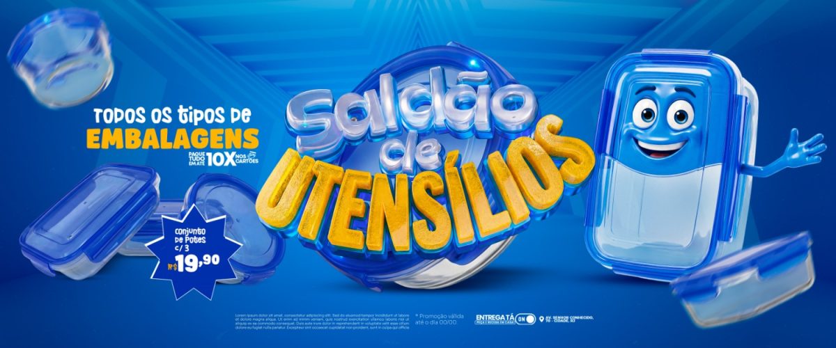 Saldão de Utensílios e Embalagens Oferta Incrível PSD Editável