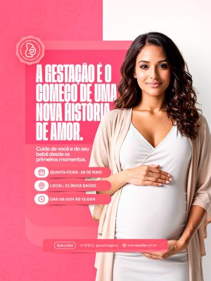 Gestação Começo Nova História de Amor Cuidado e Saúde PSD Editável
