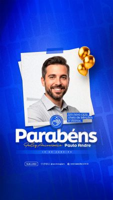 Aniversário Parabéns Paulo Andre Celebrar Seu Logo PSD Editável
